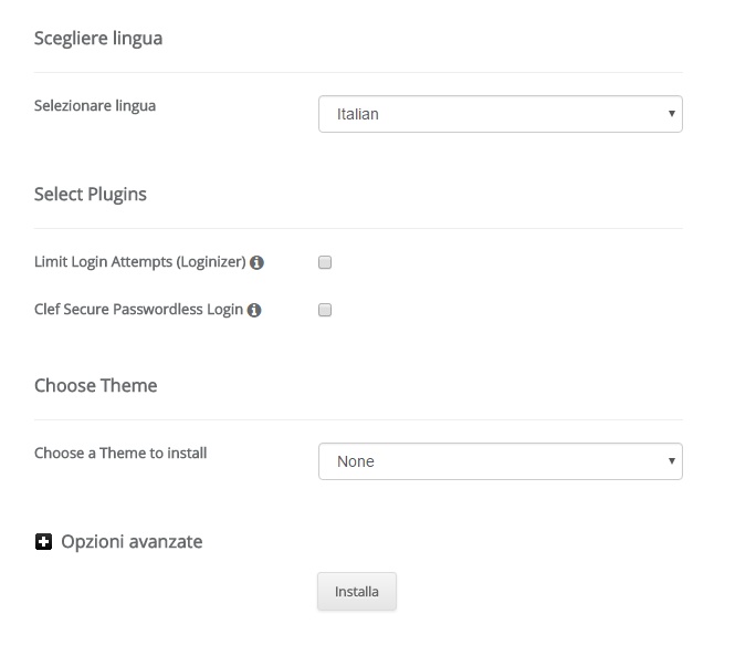 Installazione WordPress