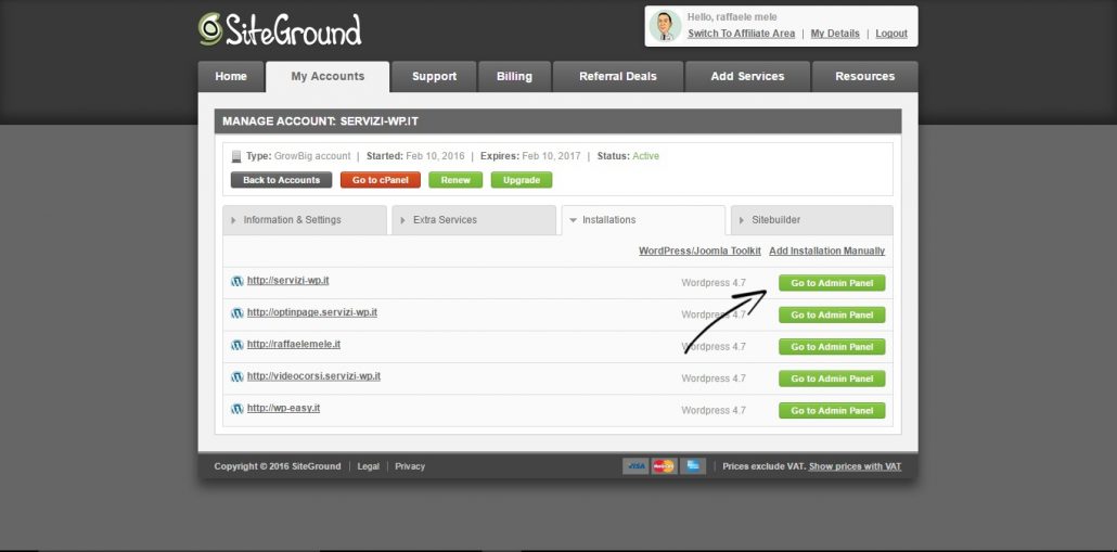 Come installare WordPress