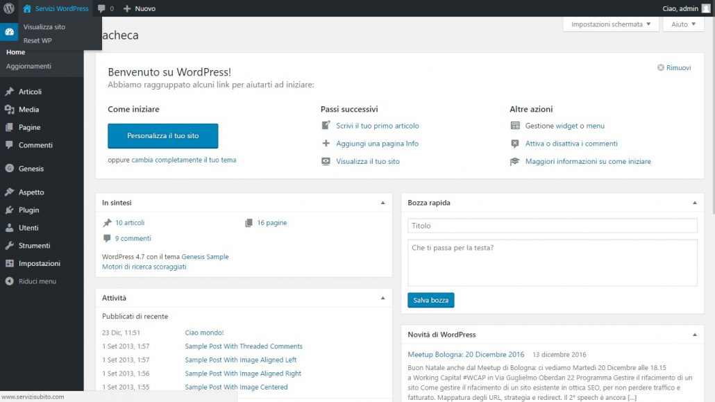 bacheca WordPress