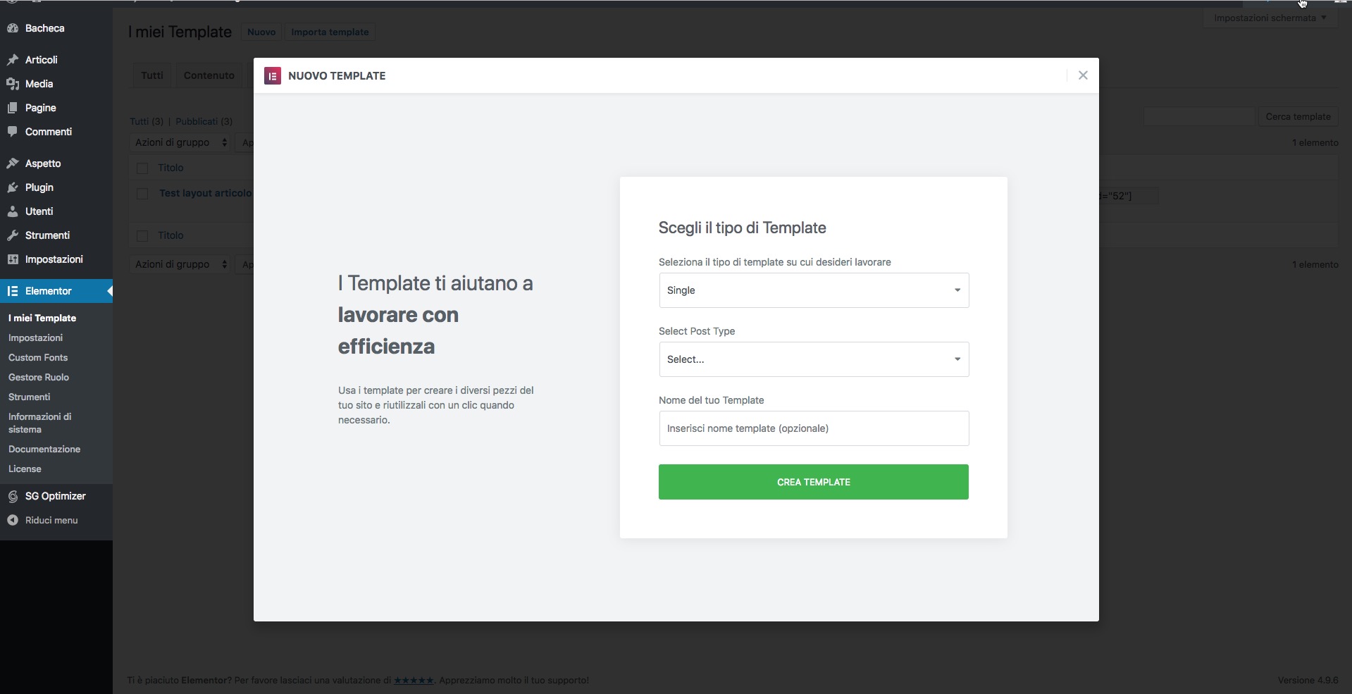 Elementor Theme builder