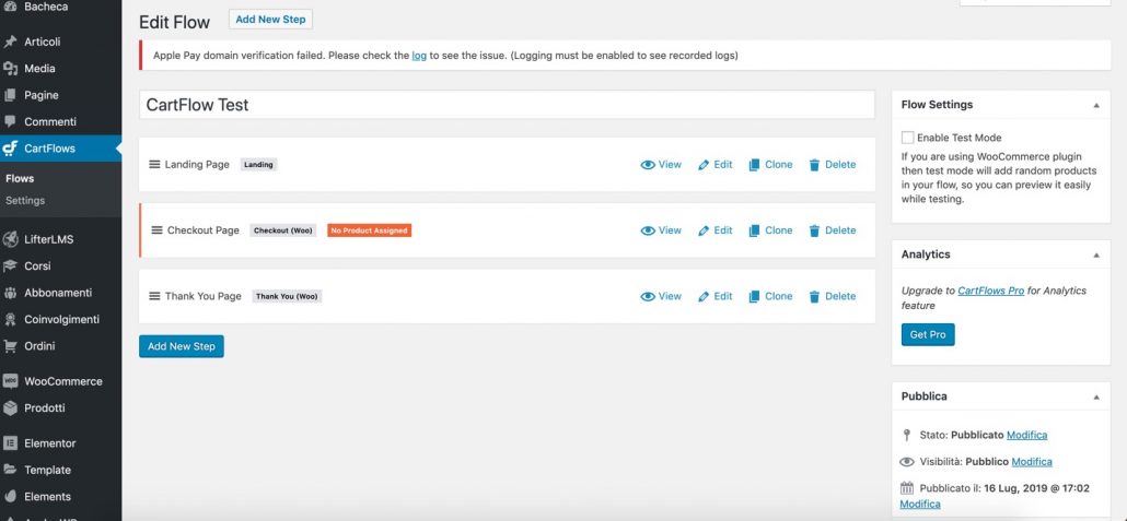 Cartflow funnel steps