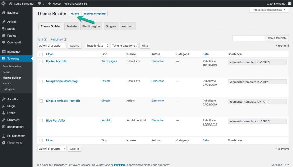 Theme builder elementor layout