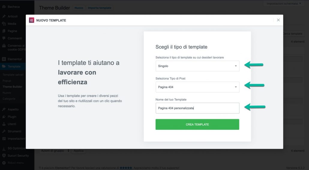 elementor template 404