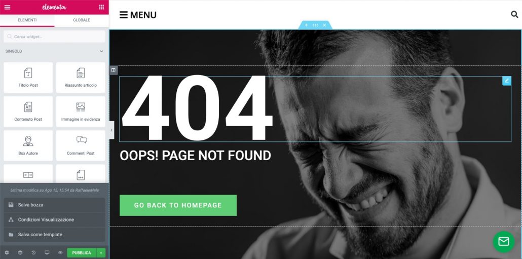 pagina 404 elementor