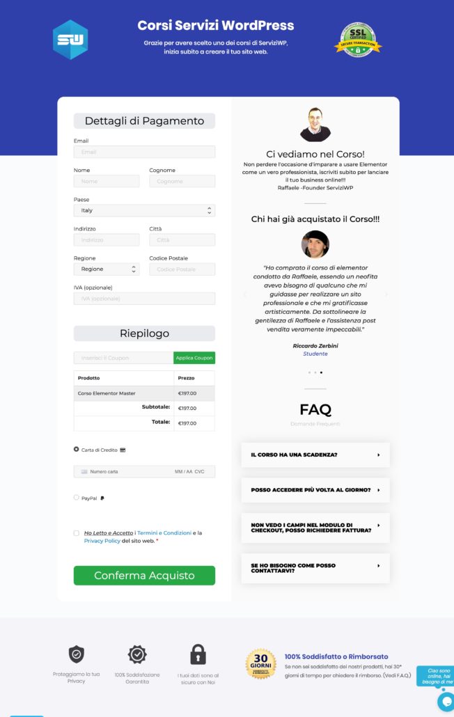 Upsell Plugin immagine da fontend