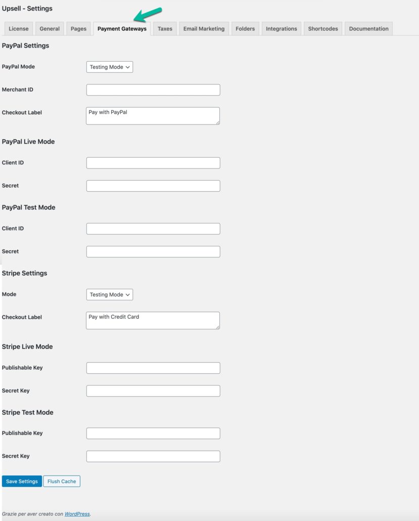 Upsell Plugin payment getways