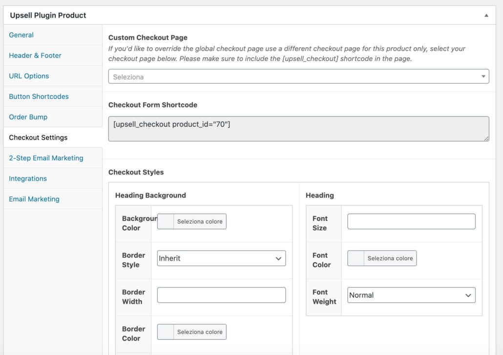 upsell plugin checkout setting