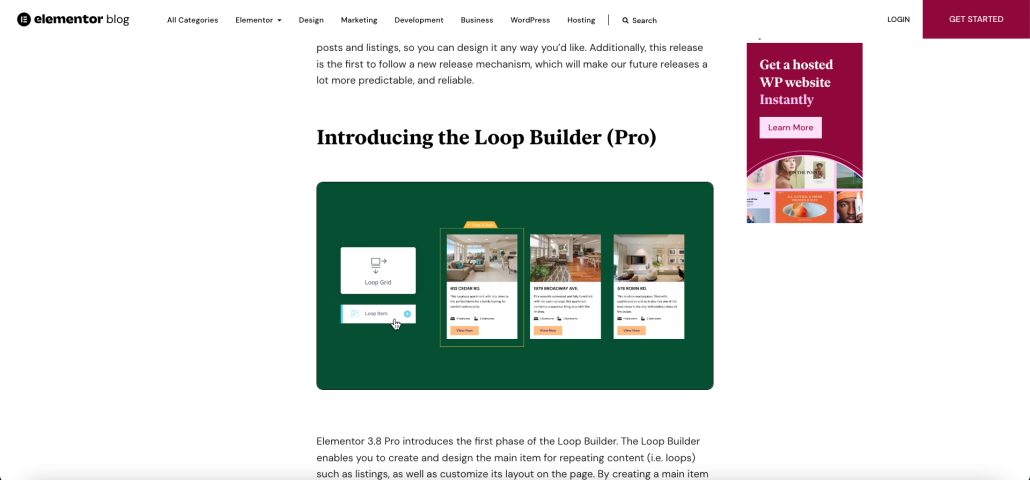 Elementor loop builder