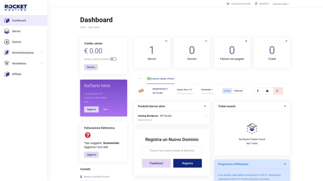 Rocket Hosting Dashboard