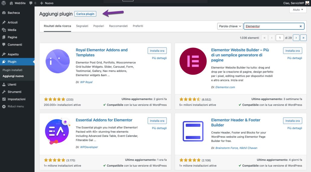 Elementor upload plugin