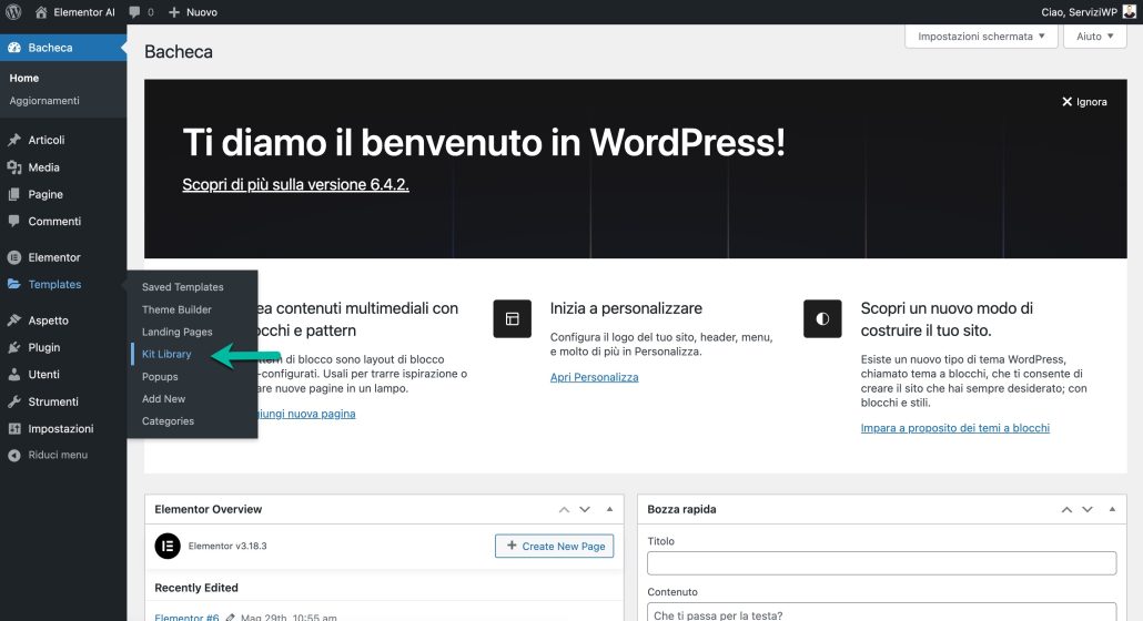 Elementor kit library